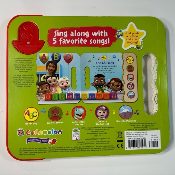 Let's All Sing Together Cocomelon Sound Book - Picture 7 of 8